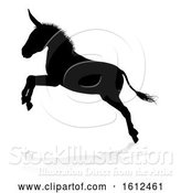 Vector Illustration of Donkey Animal Silhouette, on a White Background by AtStockIllustration