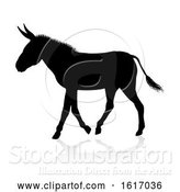 Vector Illustration of Donkey Animal Silhouette, on a White Background by AtStockIllustration