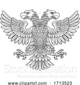 Vector Illustration of Double Headed Imperial Eagle with Two Heads by AtStockIllustration