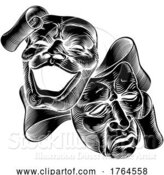 Vector Illustration of Drama Comedy and Tragedy Masks by AtStockIllustration