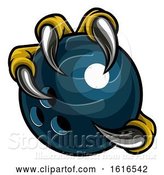 Vector Illustration of Eagle Bird Monster Claw Holding Bowling Ball by AtStockIllustration