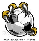 Vector Illustration of Eagle Bird Monster Claw Talons Holding Soccer Ball by AtStockIllustration