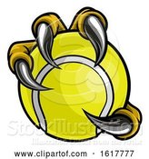 Vector Illustration of Eagle Bird Monster Claw Talons Holding Tennis Ball by AtStockIllustration