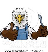 Vector Illustration of Eagle Electrician Handyman Holding Screwdriver by AtStockIllustration