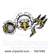 Vector Illustration of Eagle Golf Mascot Ripping Background by AtStockIllustration