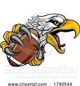 Vector Illustration of Eagle Hawk American Football Ball Mascot by AtStockIllustration
