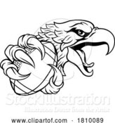 Vector Illustration of Eagle Hawk American Football Ball Mascot by AtStockIllustration