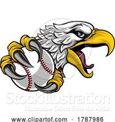 Vector Illustration of Eagle Hawk Baseball Ball Sport Team Mascot by AtStockIllustration