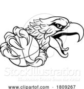 Vector Illustration of Eagle Hawk Basketball Ball Team Mascot by AtStockIllustration