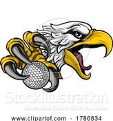 Vector Illustration of Eagle Hawk Golf Ball Sports Team Mascot by AtStockIllustration