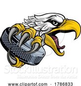 Vector Illustration of Eagle Hawk Ice Hockey Puck Team Mascot by AtStockIllustration