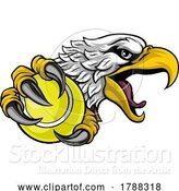 Vector Illustration of Eagle Hawk Tennis Ball Sports Team Mascot by AtStockIllustration