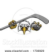 Vector Illustration of Eagle Ice Hockey Player Animal Sports Mascot by AtStockIllustration