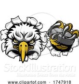 Vector Illustration of Eagle Ice Hockey Player Animal Sports Mascot by AtStockIllustration