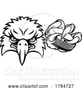 Vector Illustration of Eagle Ice Hockey Player Animal Sports Mascot by AtStockIllustration