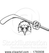 Vector Illustration of Eagle Ice Hockey Player Animal Sports Mascot by AtStockIllustration