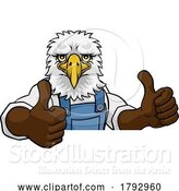 Vector Illustration of Eagle Mascot Plumber Mechanic Handyman Worker by AtStockIllustration