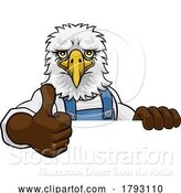 Vector Illustration of Eagle Mascot Plumber Mechanic Handyman Worker by AtStockIllustration