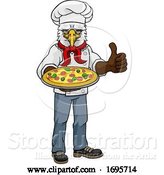 Vector Illustration of Eagle Pizza Chef Restaurant Mascot by AtStockIllustration