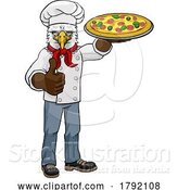 Vector Illustration of Eagle Pizza Chef Restaurant Mascot by AtStockIllustration