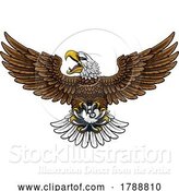 Vector Illustration of Eagle Pool 8 Ball Billiards Mascot by AtStockIllustration