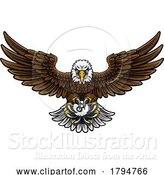 Vector Illustration of Eagle Pool 8 Ball Billiards Mascot by AtStockIllustration