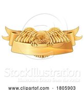 Vector Illustration of Eagle Scroll Symbol Crest Banner Parchment Design by AtStockIllustration