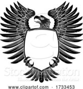 Vector Illustration of Eagle Shield Vintage Engraved Woodcut Style by AtStockIllustration