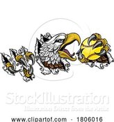 Vector Illustration of Eagle Softball Animal Sports Team Mascot by AtStockIllustration