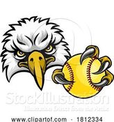 Vector Illustration of Eagle Softball Animal Sports Team Mascot by AtStockIllustration