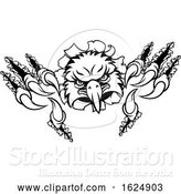 Vector Illustration of Eagle Sports Mascot Ripping Background by AtStockIllustration