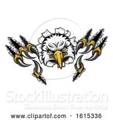 Vector Illustration of Eagle Sports Mascot Tearing Background by AtStockIllustration