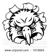 Vector Illustration of Eagle Sports Mascot Tearing Background by AtStockIllustration