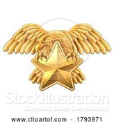 Vector Illustration of Eagle Star Symbol Crest Banner Parchment Design by AtStockIllustration