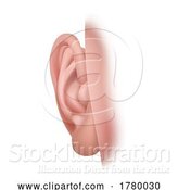Vector Illustration of Ear Five Senses Human Body Part Sense Organ Icon by AtStockIllustration