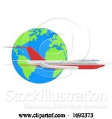 Vector Illustration of Earth and Airplane by AtStockIllustration