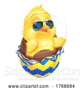 Vector Illustration of Easter Baby Chick Chicken Bird Chocolate Egg by AtStockIllustration