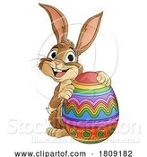 Vector Illustration of Easter Bunny and Chocolate Egg Rabbit by AtStockIllustration