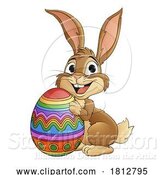 Vector Illustration of Easter Bunny and Chocolate Egg Rabbit by AtStockIllustration