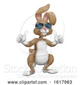 Vector Illustration of Easter Bunny Cool Rabbit Giving Thumbs up by AtStockIllustration