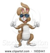Vector Illustration of Easter Bunny Cool Rabbit Giving Thumbs up by AtStockIllustration