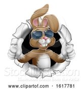 Vector Illustration of Easter Bunny Cool Thumbs up Rabbit in Sunglasses by AtStockIllustration