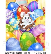 Vector Illustration of Easter Bunny Eggs Background by AtStockIllustration