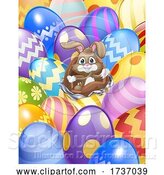 Vector Illustration of Easter Bunny Eggs Background by AtStockIllustration