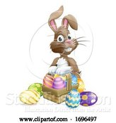 Vector Illustration of Easter Bunny Eggs Basket by AtStockIllustration