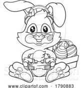 Vector Illustration of Easter Bunny Gamer Video Game Player Controller by AtStockIllustration