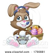 Vector Illustration of Easter Bunny Gamer Video Game Player Controller by AtStockIllustration