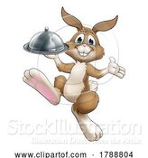 Vector Illustration of Easter Bunny Rabbit Food Tray Cloche Chef by AtStockIllustration