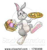 Vector Illustration of Easter Bunny Rabbit Pizza Restaurant Chef by AtStockIllustration