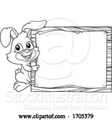 Vector Illustration of Easter Bunny Rabbit Sign Background by AtStockIllustration
